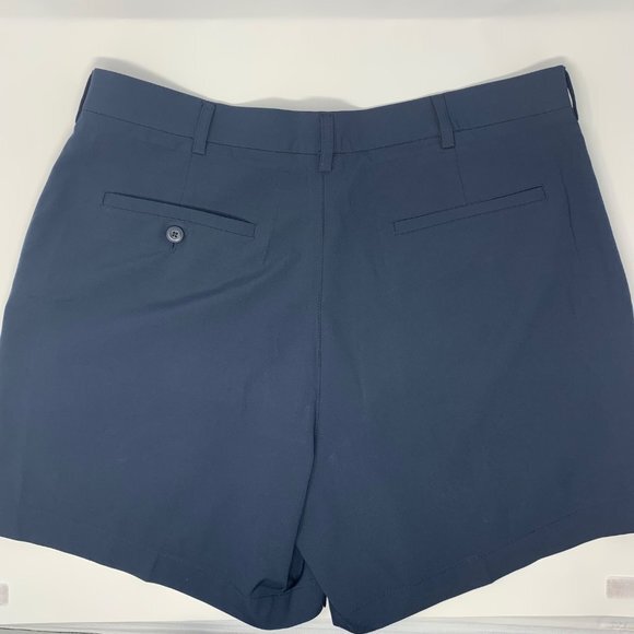 Roundtree & Yorke Navy Blue Work Play Perform Flat Front Men's‎ Shorts Size W36 - Picture 2 of 8